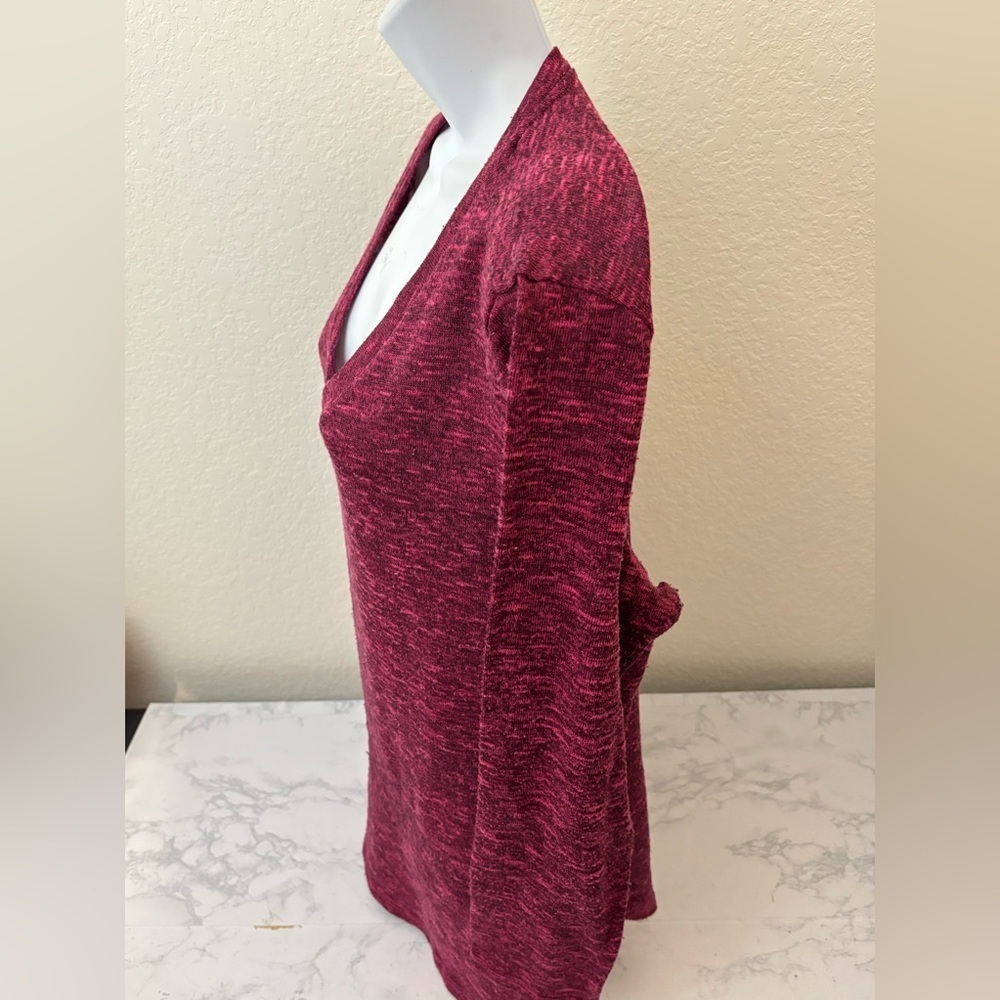 Faded Glory Plus Sz Purple V-Neck Long Sleeve Sweater Womens 1X Soft Heather​​ - Picture 2 of 4